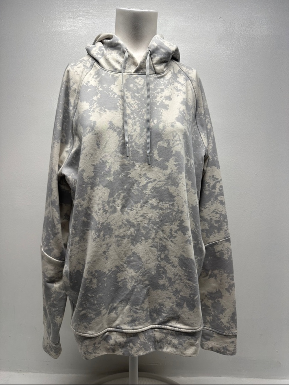 Lululemon City Sweat Pullover Hoodie Hooded Sweatshirt Gray Tie Dye Size Large